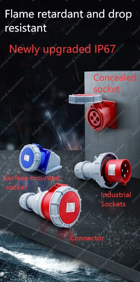 4 pole 125A connector + plug5 pole 63A connector